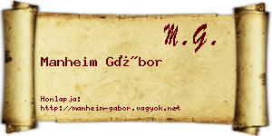 Manheim Gábor névjegykártya